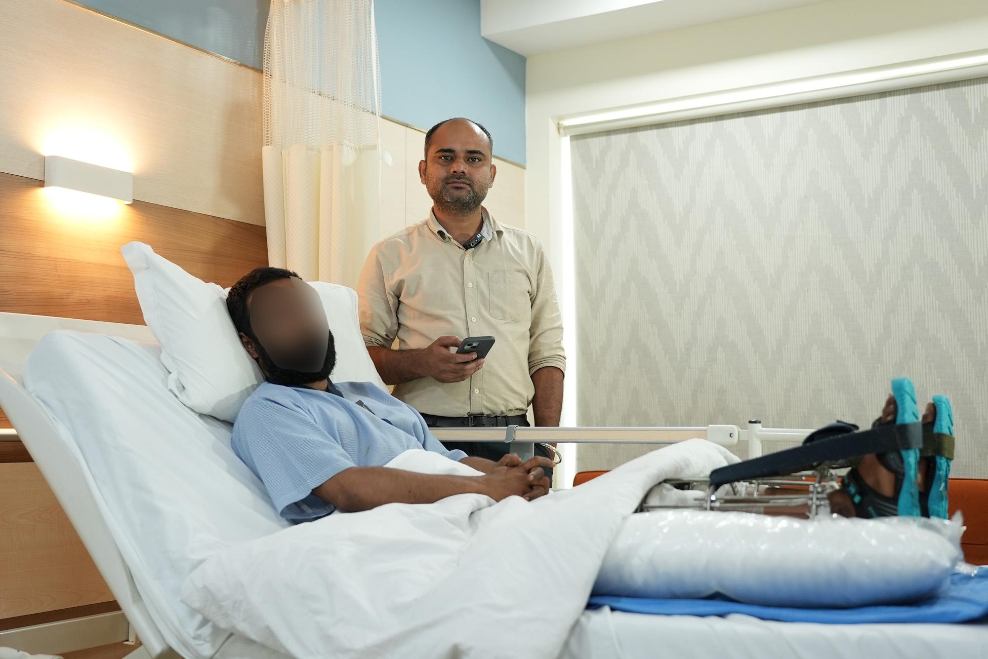 Specialist monitoring patient progress during height increase treatment